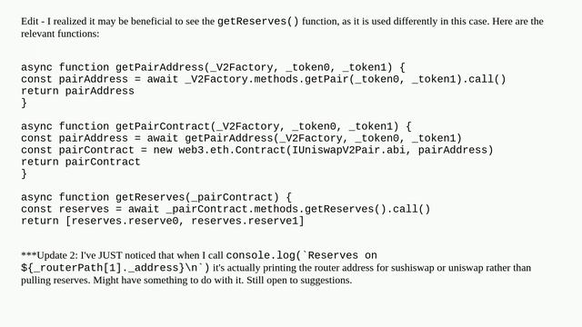 How to use getReserves() in a forEach loop? смотреть онлайн