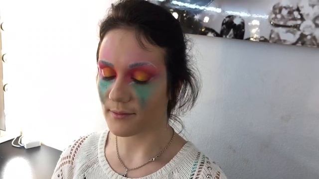 Кремовый макияж . Фантазийный макияж . Art makeup смотреть онлайн