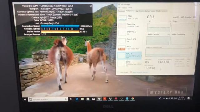 Dell Inspiron 14 7000 Intel UHD 620 8K video Test смотреть онлайн