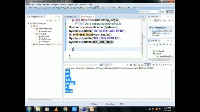 Java Tutorial in Tamil-06:User input in java смотреть онлайн