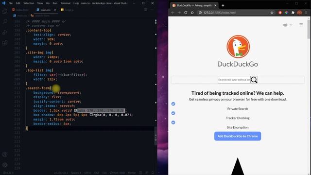 DuckDuckGo.com Homepage Clone Using HTML, CSS & Vanilla JavaScript смотреть онлайн