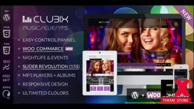 Preview Clubix - Nightlife Music and Events WordPress Theme смотреть онлайн