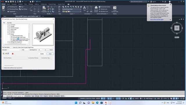 AutoCAD MEP, Transfer Oil From Storage to Buffer Tank, Piping смотреть онлайн