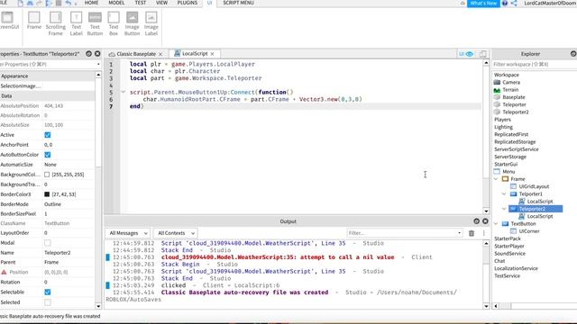 How To Make A Teleport Menu Gui In Roblox Studio смотреть онлайн