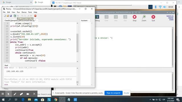 ESP32 como servidor TCP en MicroPython - Sockets смотреть онлайн
