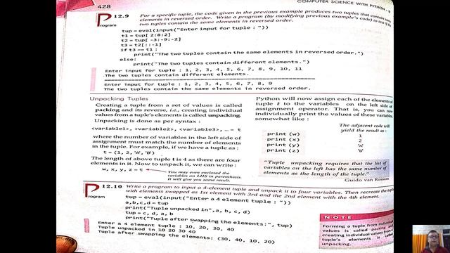 Python class X1 chapter 12 Tuples Unpacking Tuples смотреть онлайн