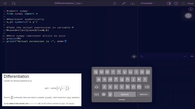 Differentiation using python смотреть онлайн
