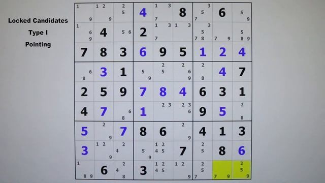 Locked Candidates Type I (Pointing) / Sudoku Tutorial #6 смотреть онлайн