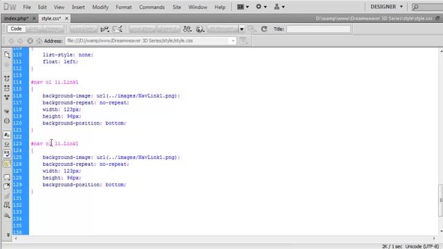 DREAMWEAVER 3D #10: Adding the CSS sprites into the menu DIV смотреть онлайн