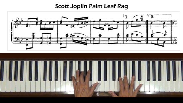 Scott Joplin Palm Leaf Rag Piano Tutorial смотреть онлайн