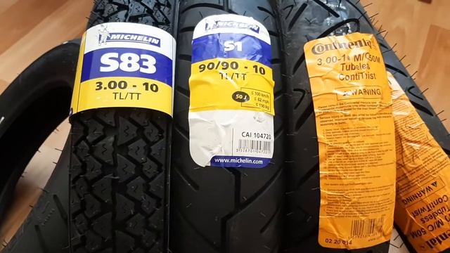 Обзор и сравнение шин для скутера в размере 3.00-10 и 90/90 -10 Michelin