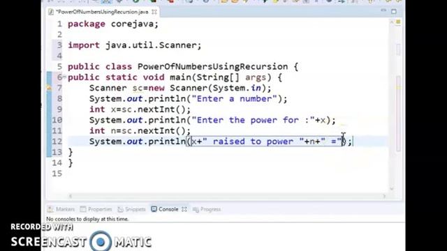 Java program to Calculate power of a number using recursion By java temple смотреть онлайн
