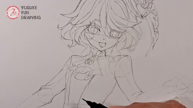 How to draw Furina | Genshin Impact | Step by step Tutorial / Part1(Line art) смотреть онлайн