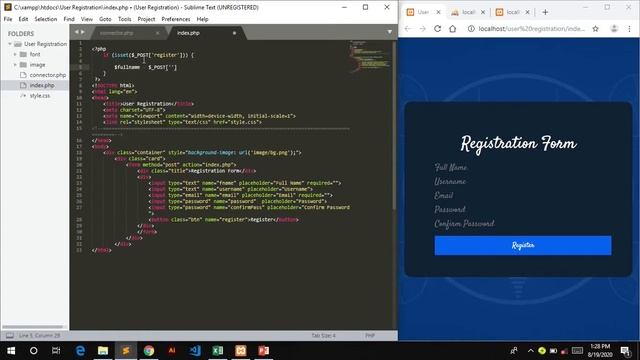 User Registration using Php and mysql смотреть онлайн