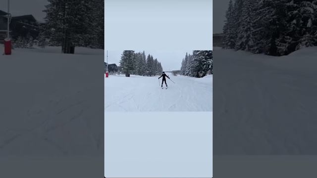 Ксения Бородина учится кататься на горных лыжах смотреть онлайн