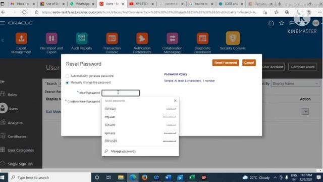 How to reset Password for an user in oracle Fusion R13 смотреть онлайн