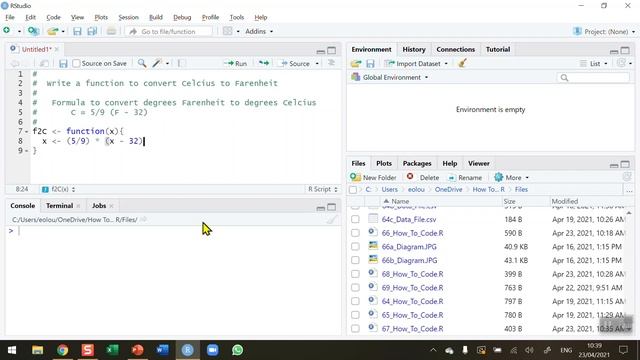 How To... Write a Simple Function to Convert Farenheit to Celcius in R #67 смотреть онлайн