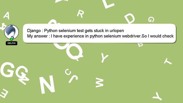 Django : Python selenium test gets stuck in urlopen смотреть онлайн