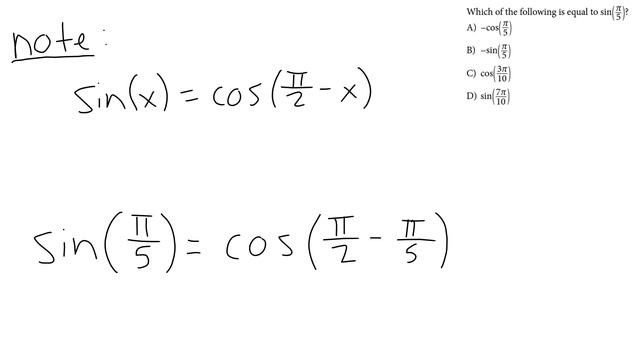 SAT Prep - Which of the following is equal to sin(π/5)? смотреть онлайн