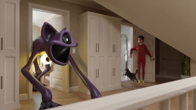 CatNap вылез из ТВ! CatNap пробрался в дом и напал на девочку! Poppy Playtime!