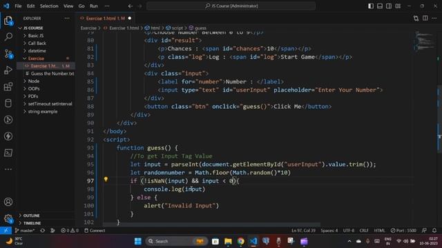 Guess the Number | JavaScript Exercise For Beginners ? | Random Function | JS Exercise #1 смотреть онлайн