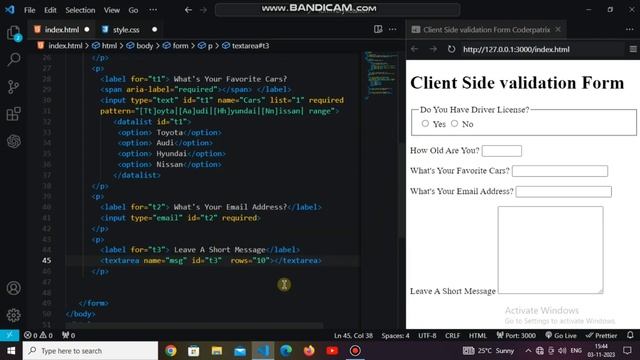 Client SIDE Form Validation In Html And Css javascript Step-by-Step ? смотреть онлайн