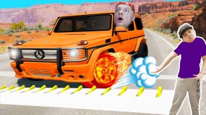 Полицейские ШИПЫ в BEAMNG DRIVE Мерседес VS БМВ