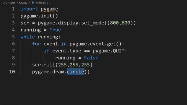How to draw a circle in Pygame смотреть онлайн