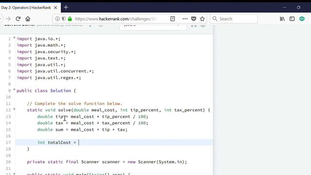 Day 2: Operators | JAVA | HackerRank смотреть онлайн