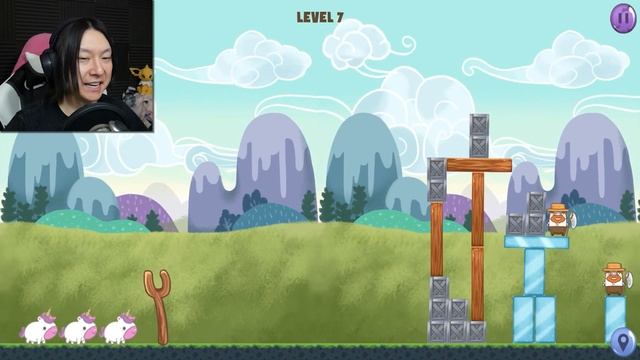Slingshot Unicorn - Cute Physics Puzzle Game - Rainbow Unicorn Games смотреть онлайн