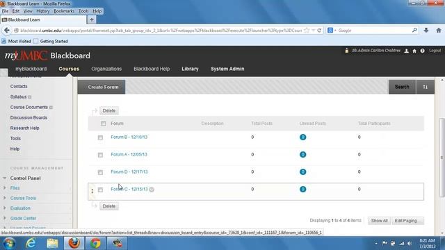 Blackboard - Rearrange the order of my discussion board forums смотреть онлайн