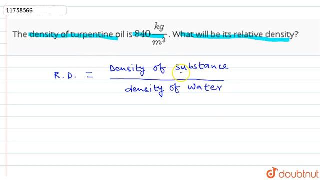 The density of turpentine oil is `840(kg)/(m^3)`. What will be its relative density? смотреть онлайн