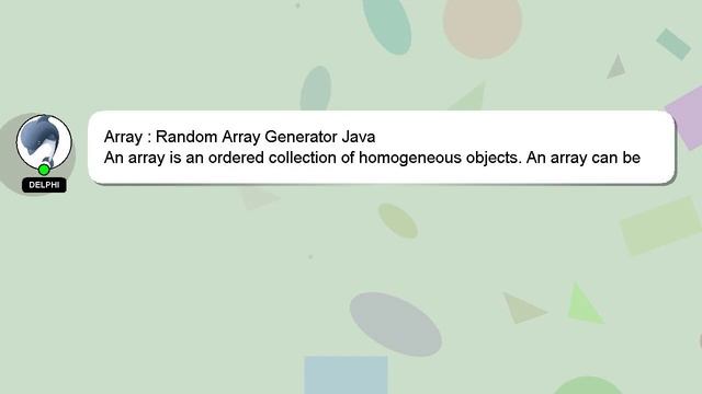 Array : Random Array Generator Java смотреть онлайн
