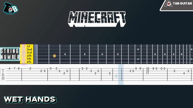 Minecraft - Wet Hands Guitar Tab Tutorial смотреть онлайн