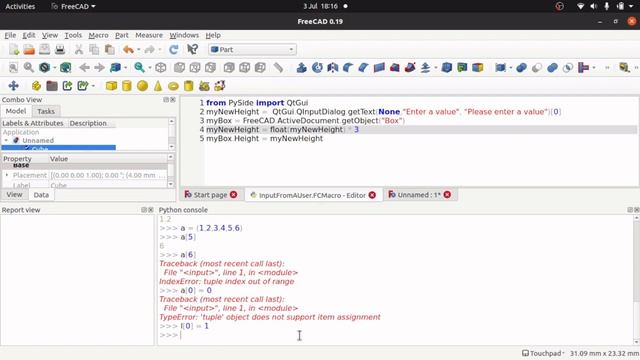 Learn Python in FreeCAD: 03 Data types and conversions input to object placement. Macro Scripting смотреть онлайн