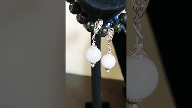 Серьги в серебре с розовым кварцем смотреть онлайн