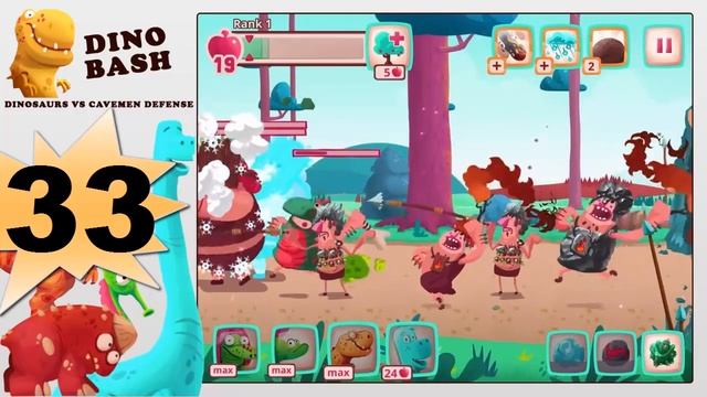 Dino Bash Dinosaurs vs Cavemen Defense EP 33 Levels 94,95,96 Got The Double Hunk смотреть онлайн