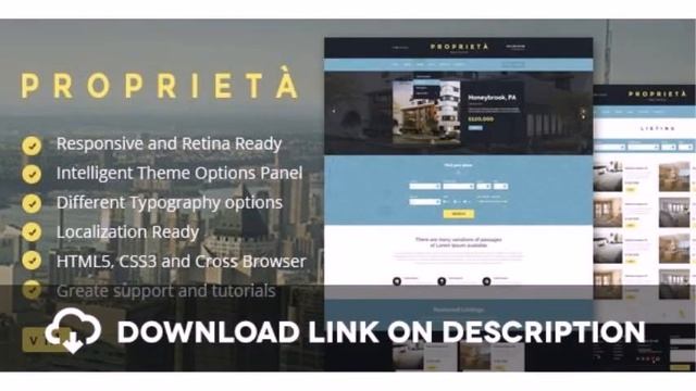 Proprieta Responsive WordPress Theme Free Download смотреть онлайн