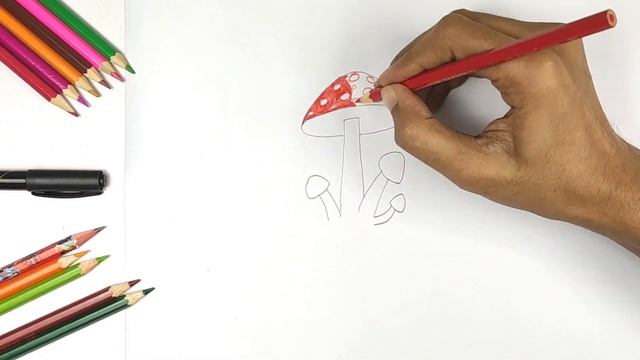 Draw a Mushroom I Mushroom Drawing Tutorial смотреть онлайн