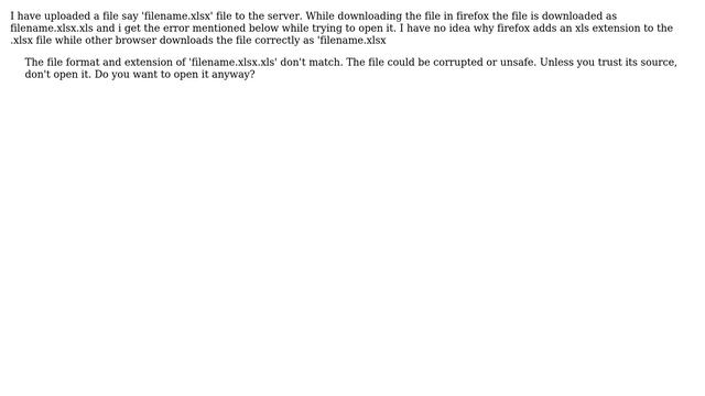 Firefox showing an error message while downloading .xlsx file смотреть онлайн