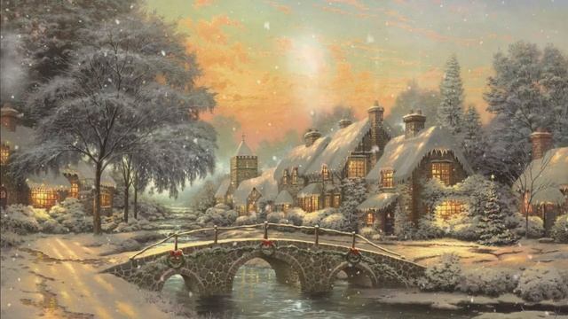 Animated Painting & Winter Ambience: Winter Stream Sounds in a Snow Village (2 Hour Winter Ambience смотреть онлайн