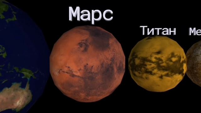 СРАВНЕНИЕ СПУТНИКОВ САТУРНА, ХАРОНА, ПЛУТОНА, МЕРКУРИЯ, МАРСА, ЗЕМЛИ И ГАЗОВЫХ ПЛАНЕТ смотреть онлайн