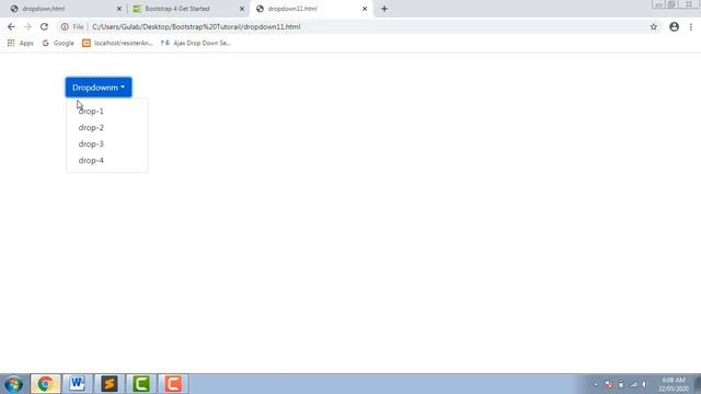 Dropdown in Bootstrap (Hindi) | Part-17 | Dropdown button Explained in details. смотреть онлайн