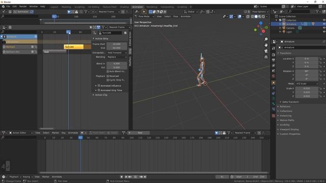 Комбинирование анимаций Mixamo в Blender 2.9 при помощи Delta Transform. смотреть онлайн