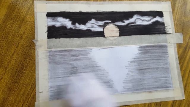 Ocean with full moon sketch/charcoal pencil sketch/Easy charcoal pencil sketching смотреть онлайн