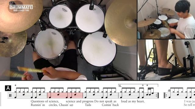008 | The Scientist - Coldplay  (★★☆☆☆) Pop Drum Cover (Score, Lessons, Tutorial) | DRUMMATE смотреть онлайн