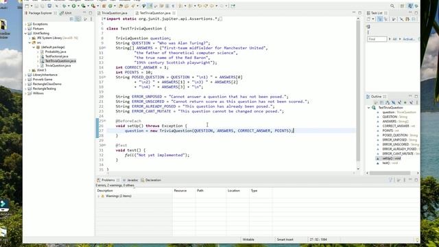 Writing JUnit tests for a Java class in Eclipse смотреть онлайн