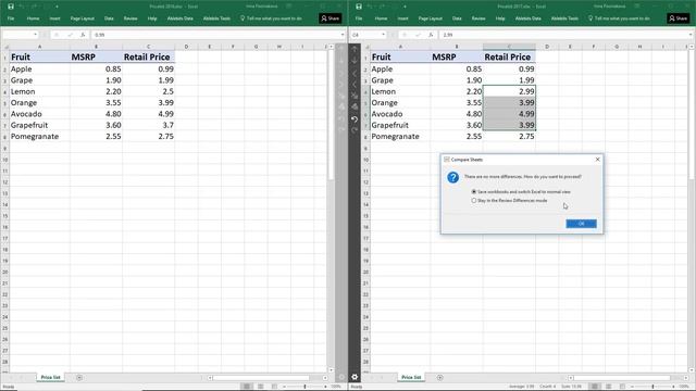 Excel: compare two worksheets and highlight differences смотреть онлайн