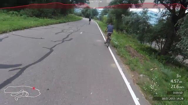 Велотрасса Крылатское. Малый круг против часовой стрелки. 2015-07-18 смотреть онлайн