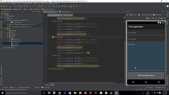 Android App Development Tutorial 12: Simple App With LinearLayouts смотреть онлайн